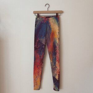 Badinka Multicolor Splatter Leggings Rave Festival Women's Size Small